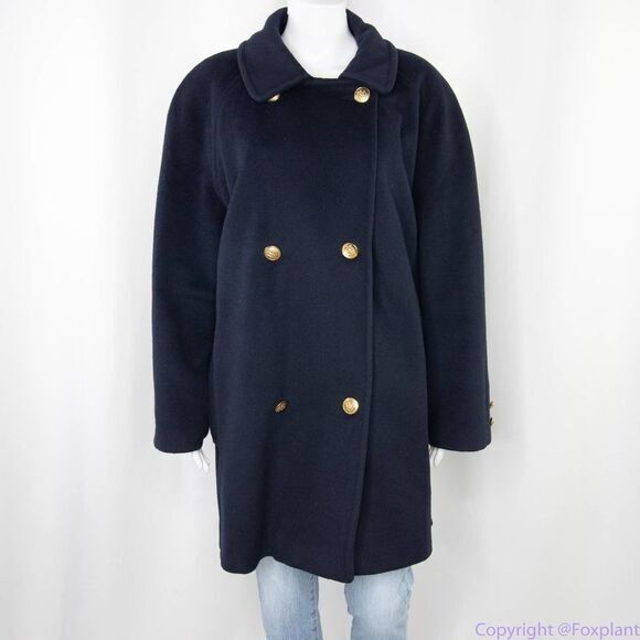 Vintage Talbots Pea Coat, USA made, wool,‎ navy blue, size 16 - Picture 2 of 16